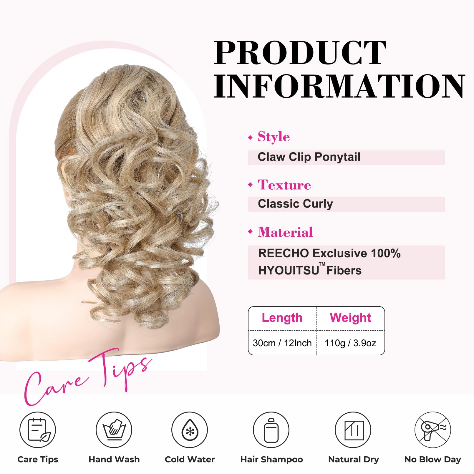 REECHO close-up of curly wavy texture highlighting soft natural look