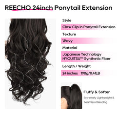 REECHO close-up of curly wavy fiber texture for natural volume