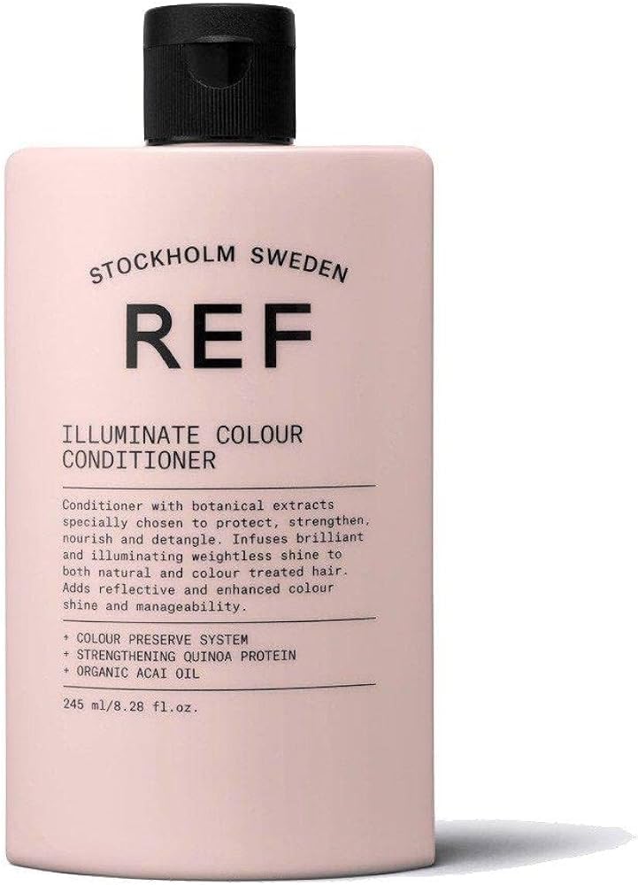 REF pump and label detail highlighting ingredients and easy dispensing benefits