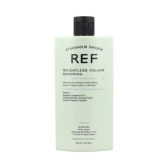 REF weightless volume shampoo front bottle showing label and lightweight benefit