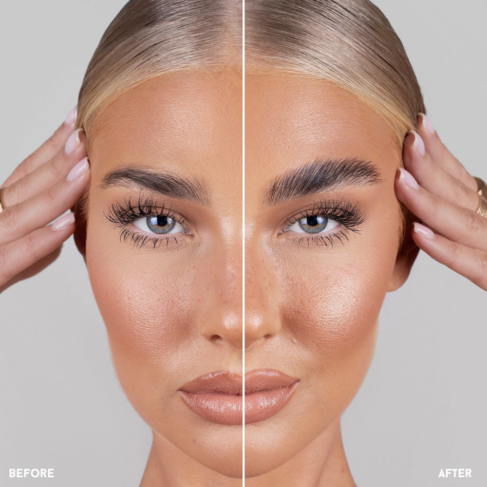 REFY brow sculpt double-ended applicator comb and brush demonstrating versatile styling benefit