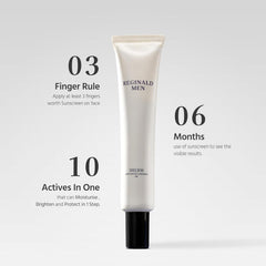 Reginald Men cream texture on hand showing fast-absorbing finish