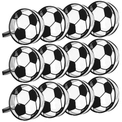 Reginary soccer pouch front view showing bold soccer pattern and waterproof benefit