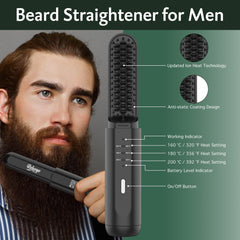 REHOYO styling a beard to demonstrate quick detangling and smoothing benefit
