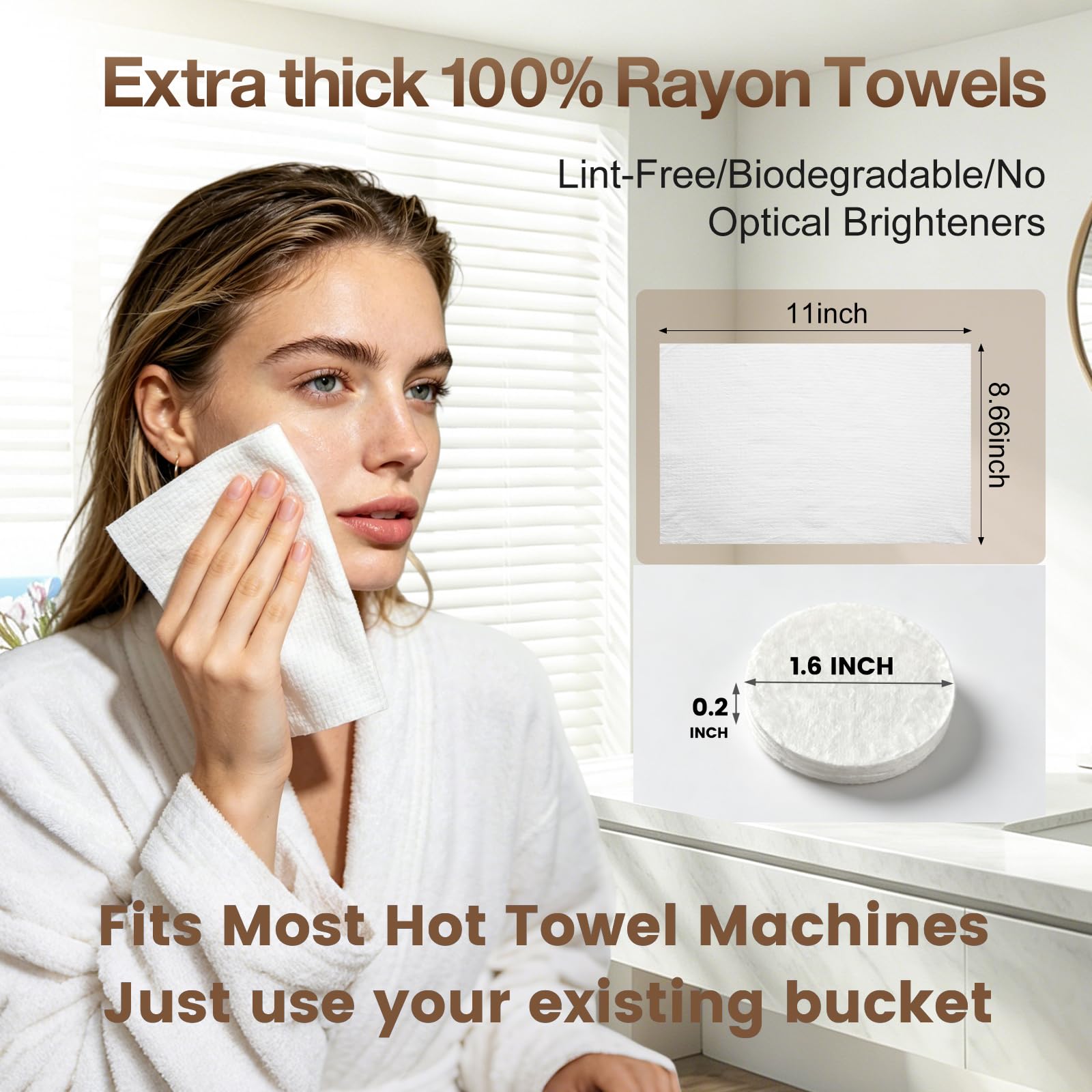 Reitow towel expanding inside a hot towel dispenser for quick warm compress preparation