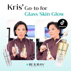 REJURAN texture close-up showing lightweight serum for fast absorption