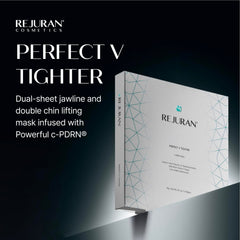 REJURAN mask applied on jawline demonstrating secure dual-sheet fit
