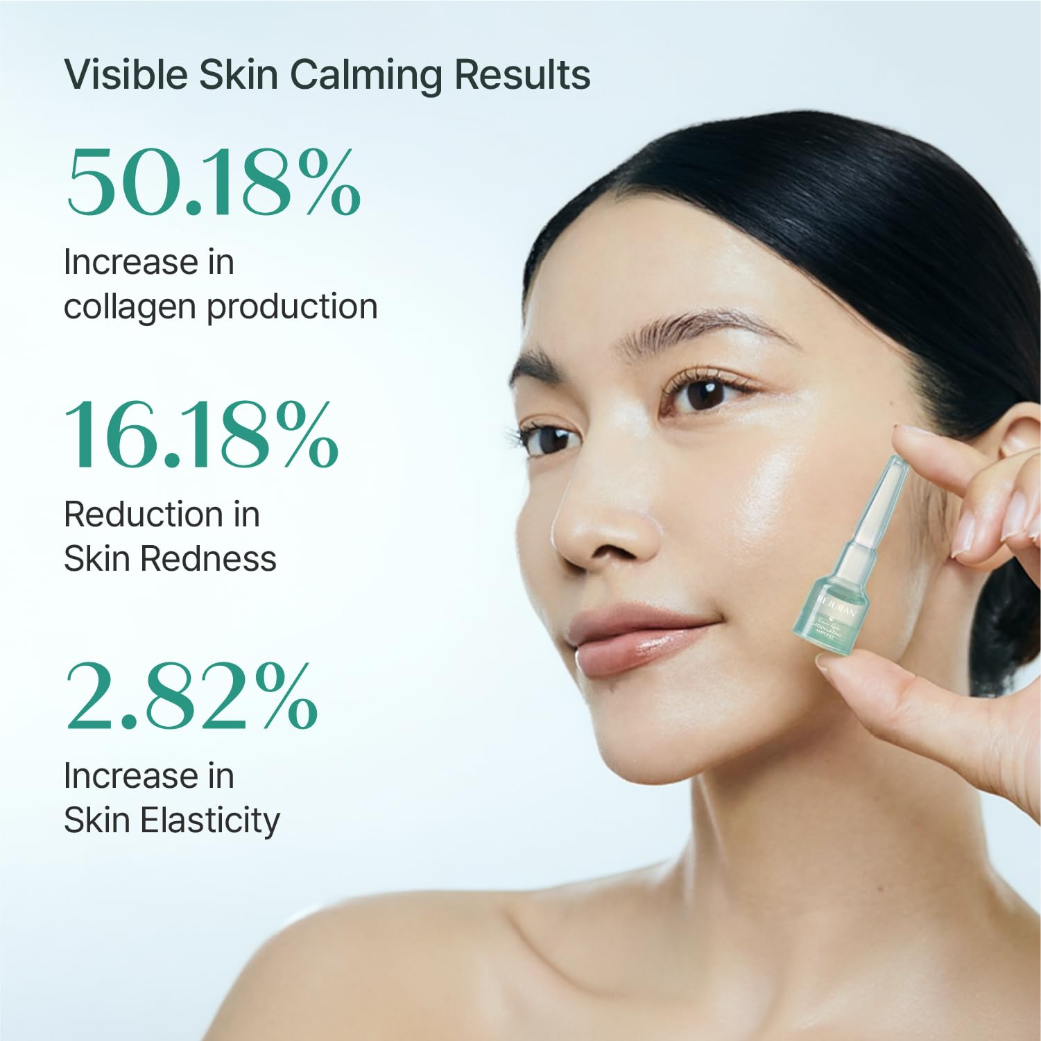 REJURAN serum texture on hand displaying lightweight absorption and glow