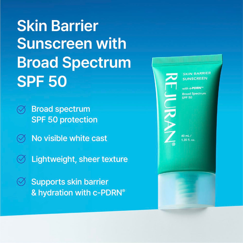 REJURAN applying sunscreen on hand for easy, non-greasy spread