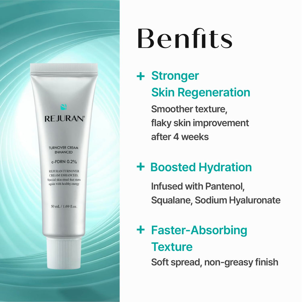 REJURAN tube held in hand to show scale and 1.69 fl oz size convenience