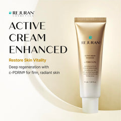 REJURAN cream texture close-up revealing rich hydration and smoothing effect