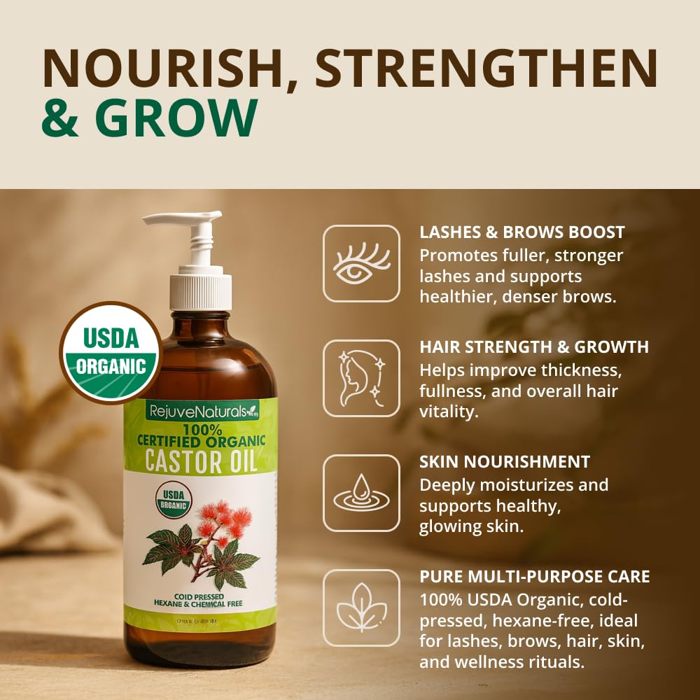 RejuveNaturals label close-up highlighting USDA organic and cold-pressed benefits