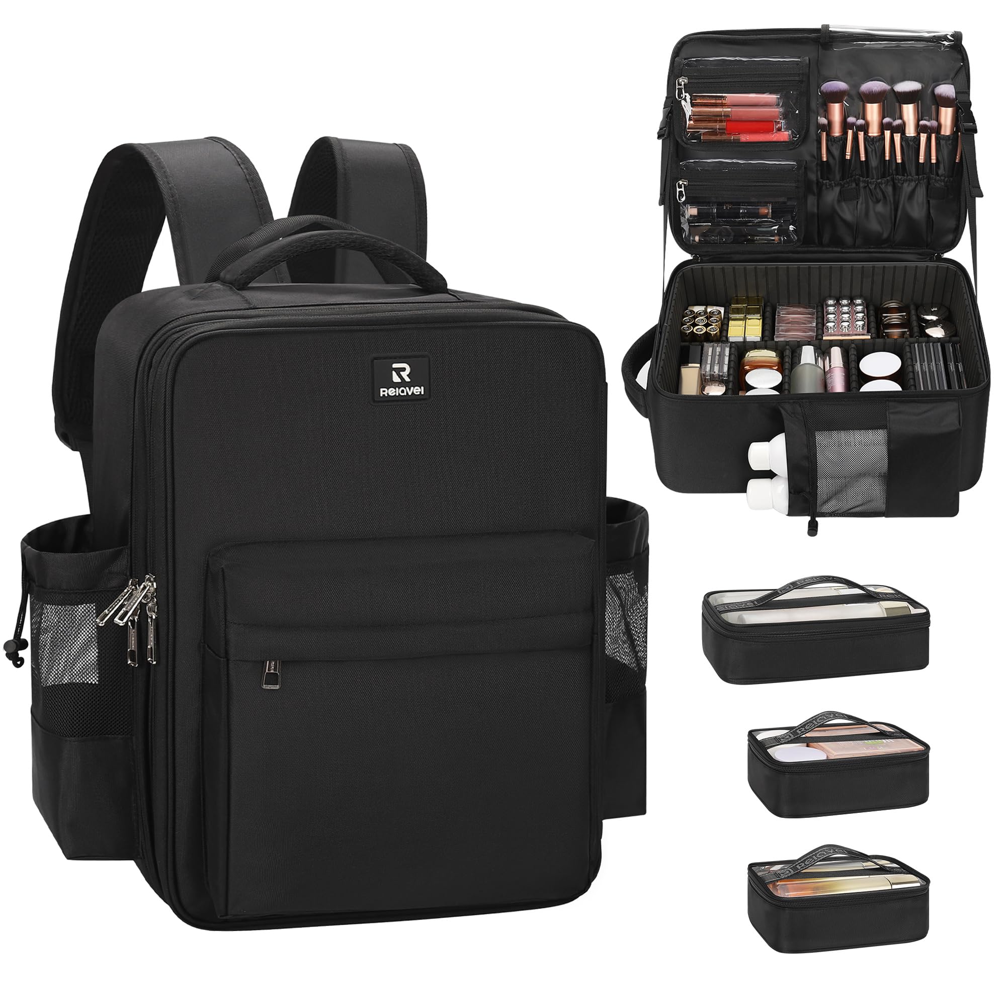 Relavel backpack front view showing roomy exterior and professional look
