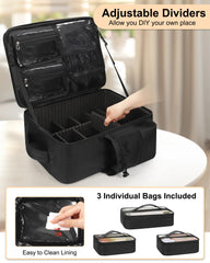 Relavel open main compartment with adjustable dividers for tidy storage