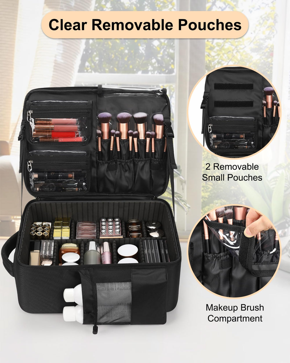 Relavel five clear removable pouches laid out for quick visibility