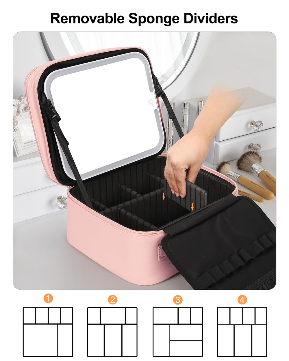 Relavel interior with adjustable dividers showcasing customizable storage layout
