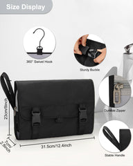 Relavel open full length showing four compartments for sorted travel items