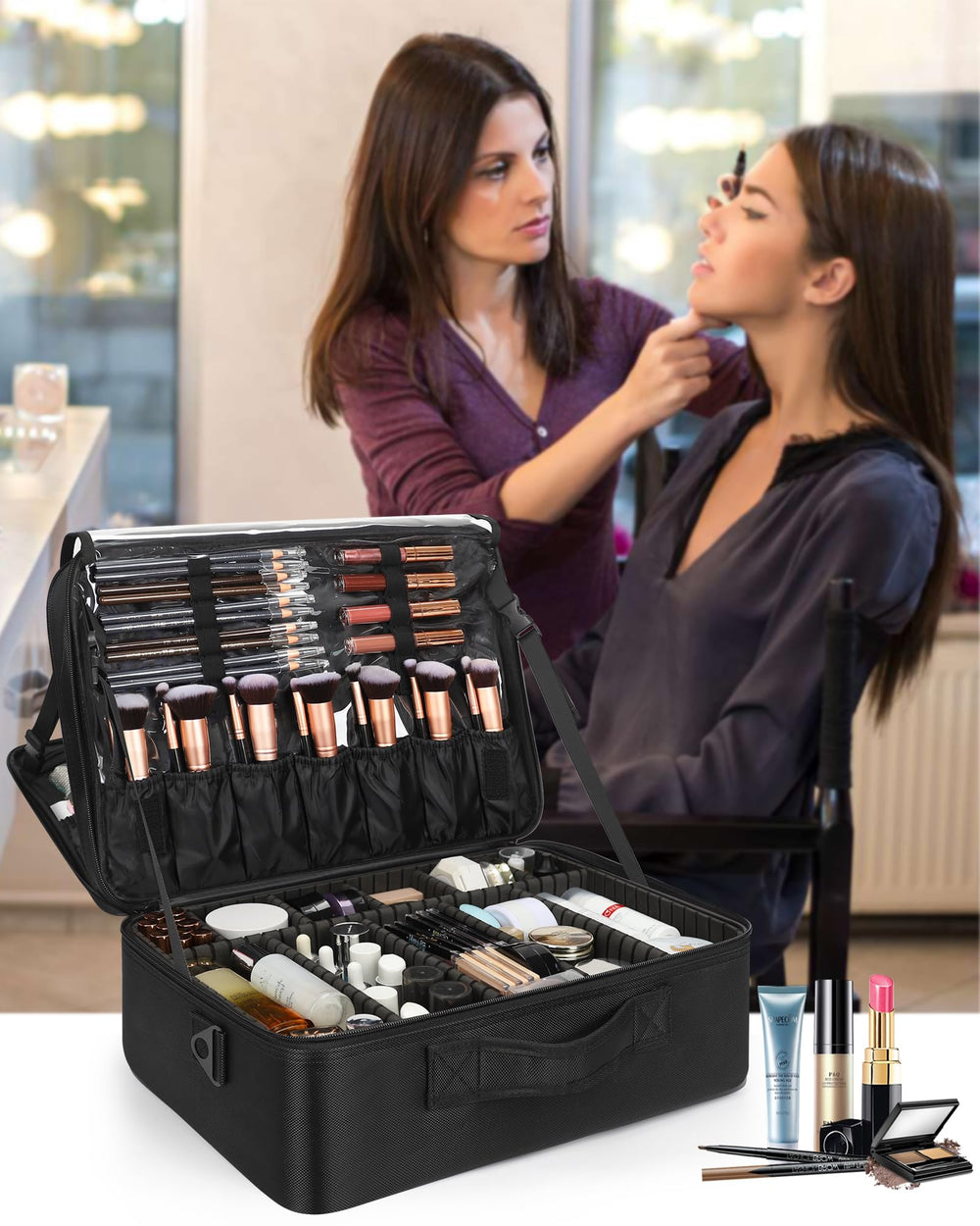 Relavel open top two-tier layout displaying separated palette and brush layers