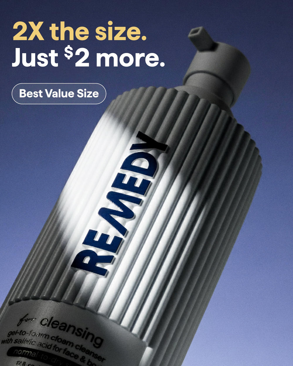 Remedy Science pump and bottle label highlighting easy-dispense convenience
