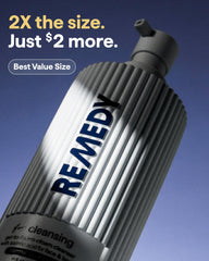Remedy Science pump and bottle label highlighting easy-dispense convenience