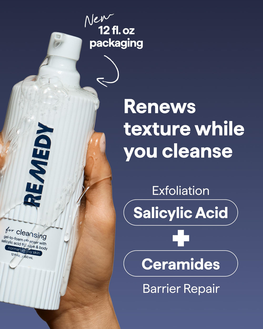 Remedy Science foam on hand demonstration illustrating effective oil removal