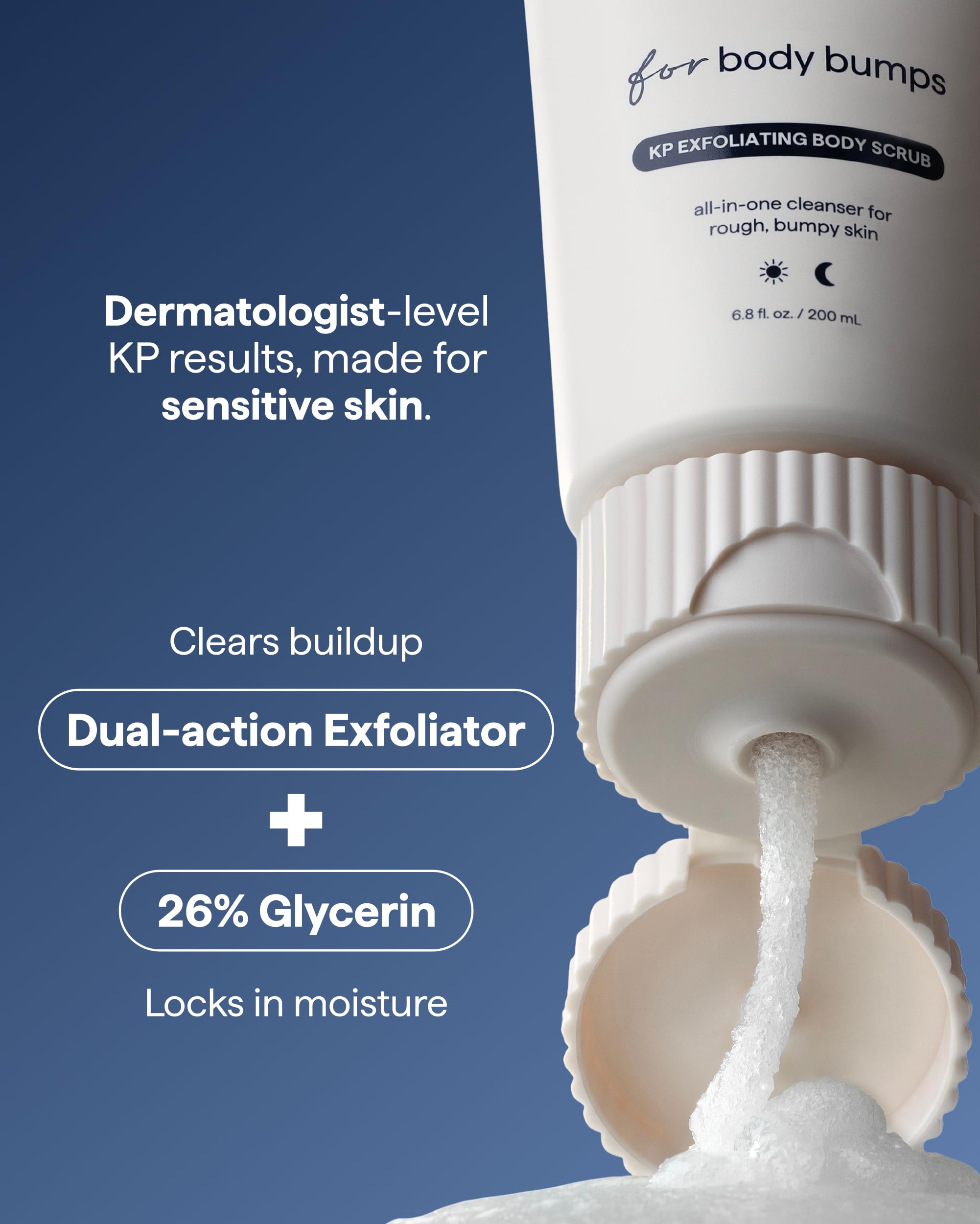 Remedy Science dissolving sugar granules melting on wet skin to prevent over-exfoliation