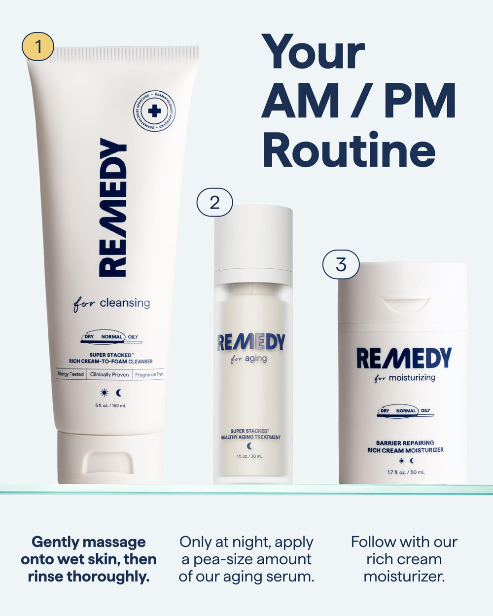 Remedy Science before and after skin showing clean, comfortable result