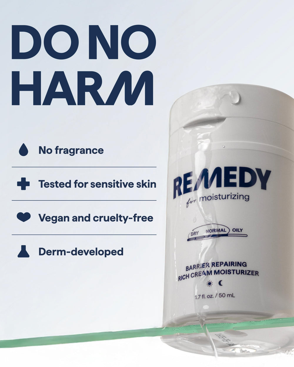 Remedy Science product label and ingredient list emphasizing gentle formula