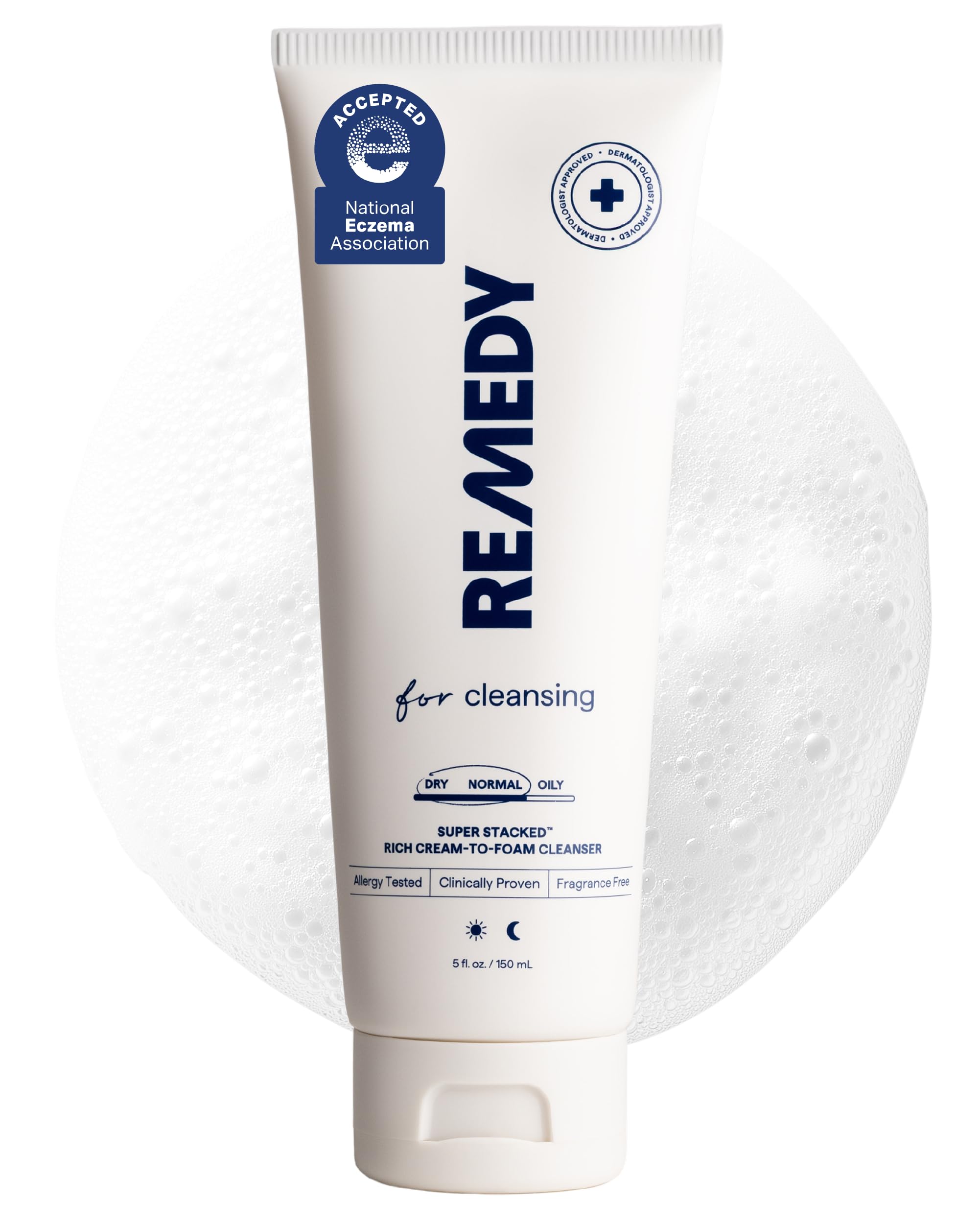 Remedy Science front bottle showing cleanser and easy dispensing benefit