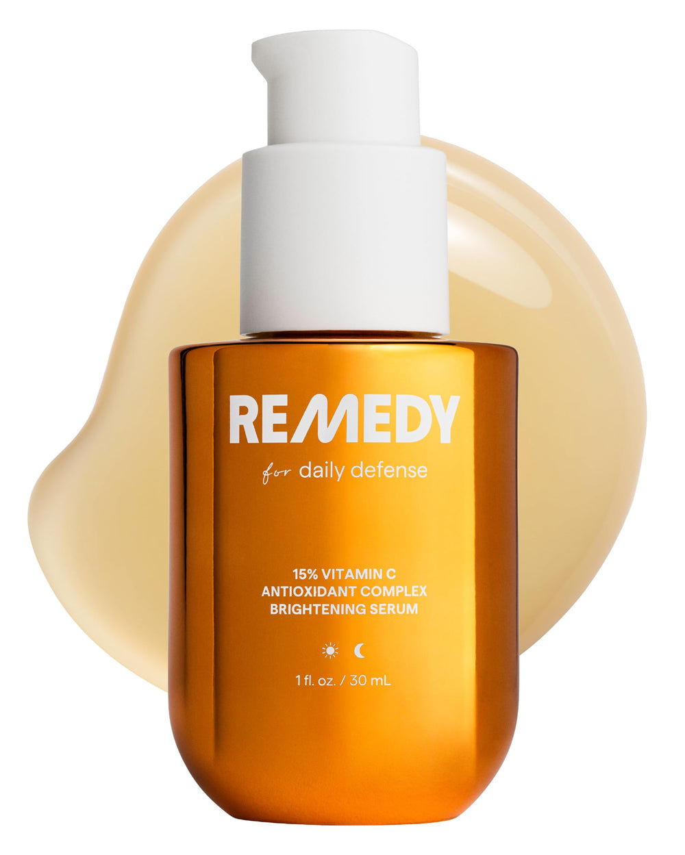 Remedy Science front bottle of Daily Defense serum showing label and benefit