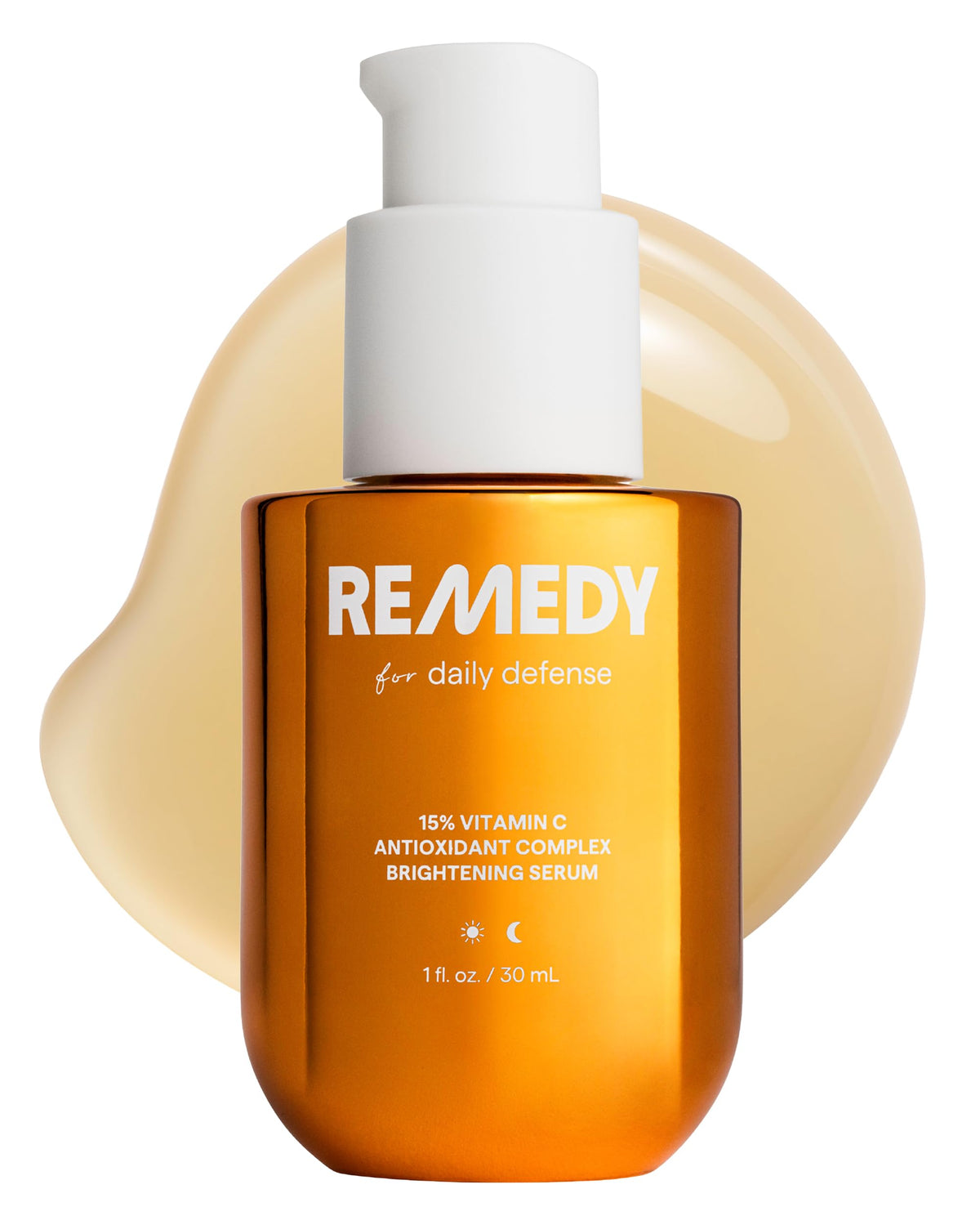 Remedy Science front bottle of Daily Defense serum showing label and benefit