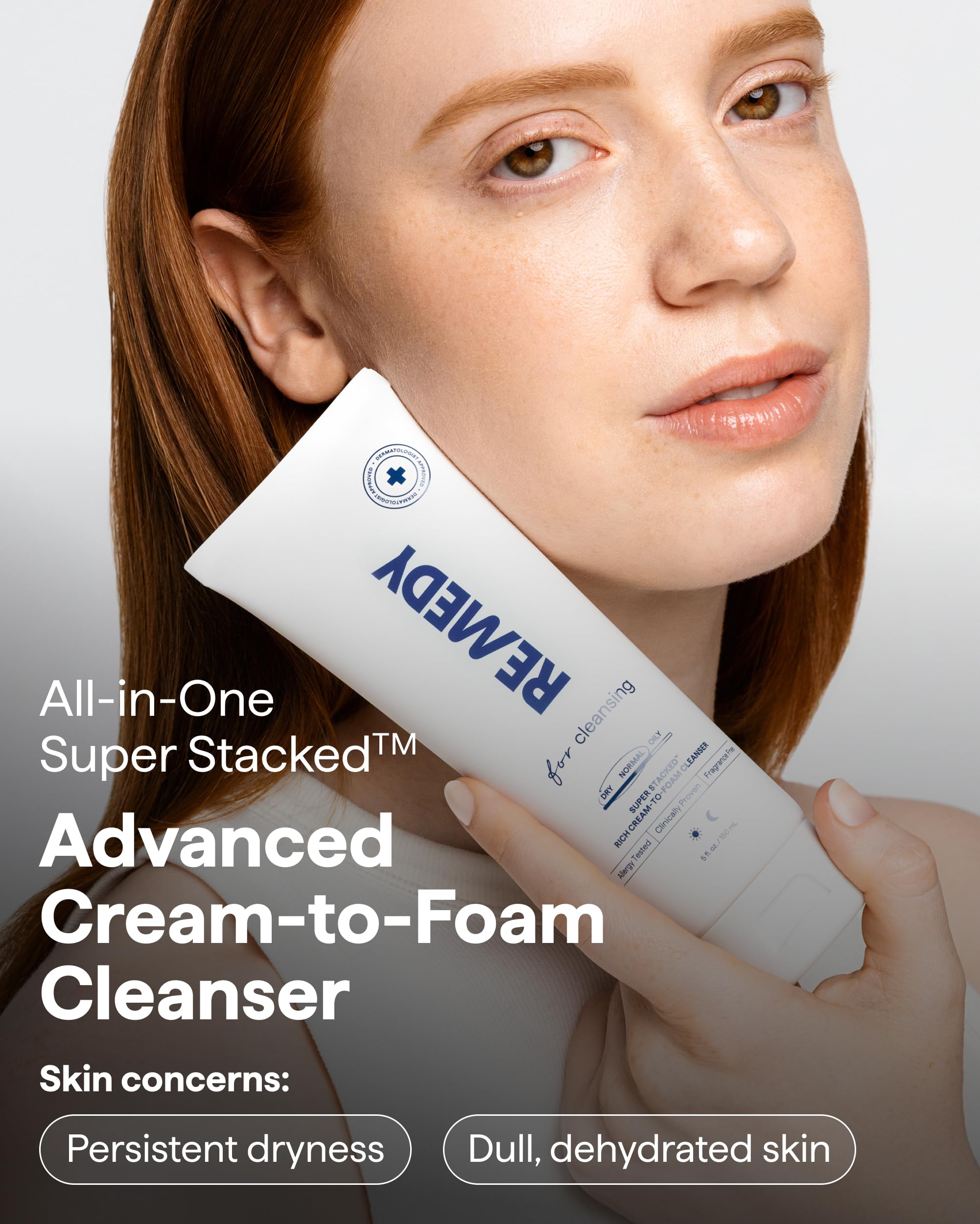 Remedy Science close-up of cream-to-foam texture illustrating gentle feel