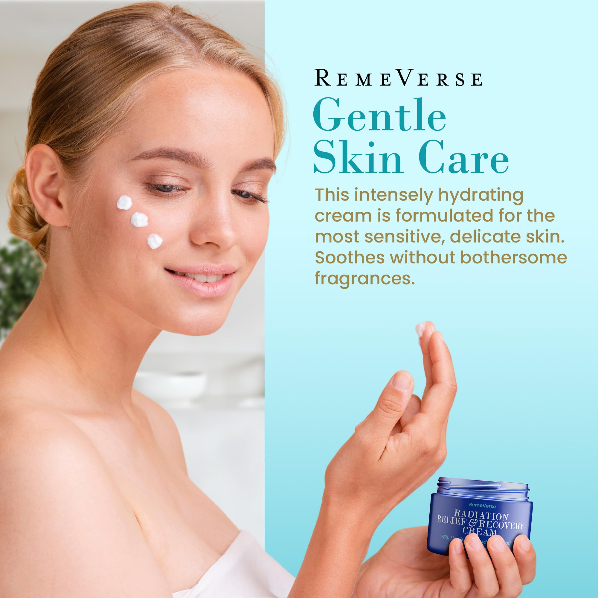 RemeVerse being applied to forearm to soothe and hydrate sensitive skin