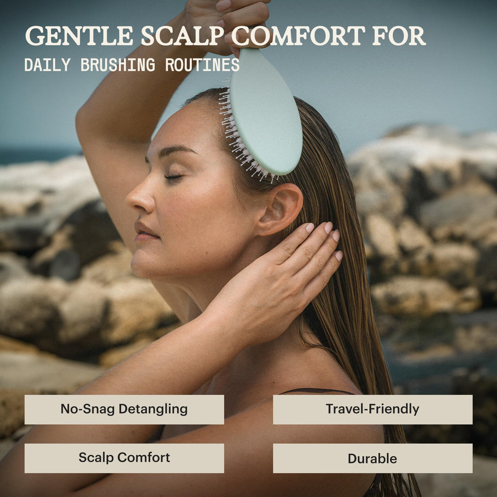 Remilia Hair brush detangling wet hair revealing gentle, snag-free glide