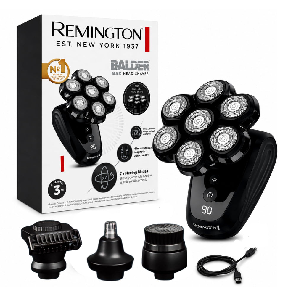 Remington Balder MAX front view showing ergonomic grip and heads for comfortable handling