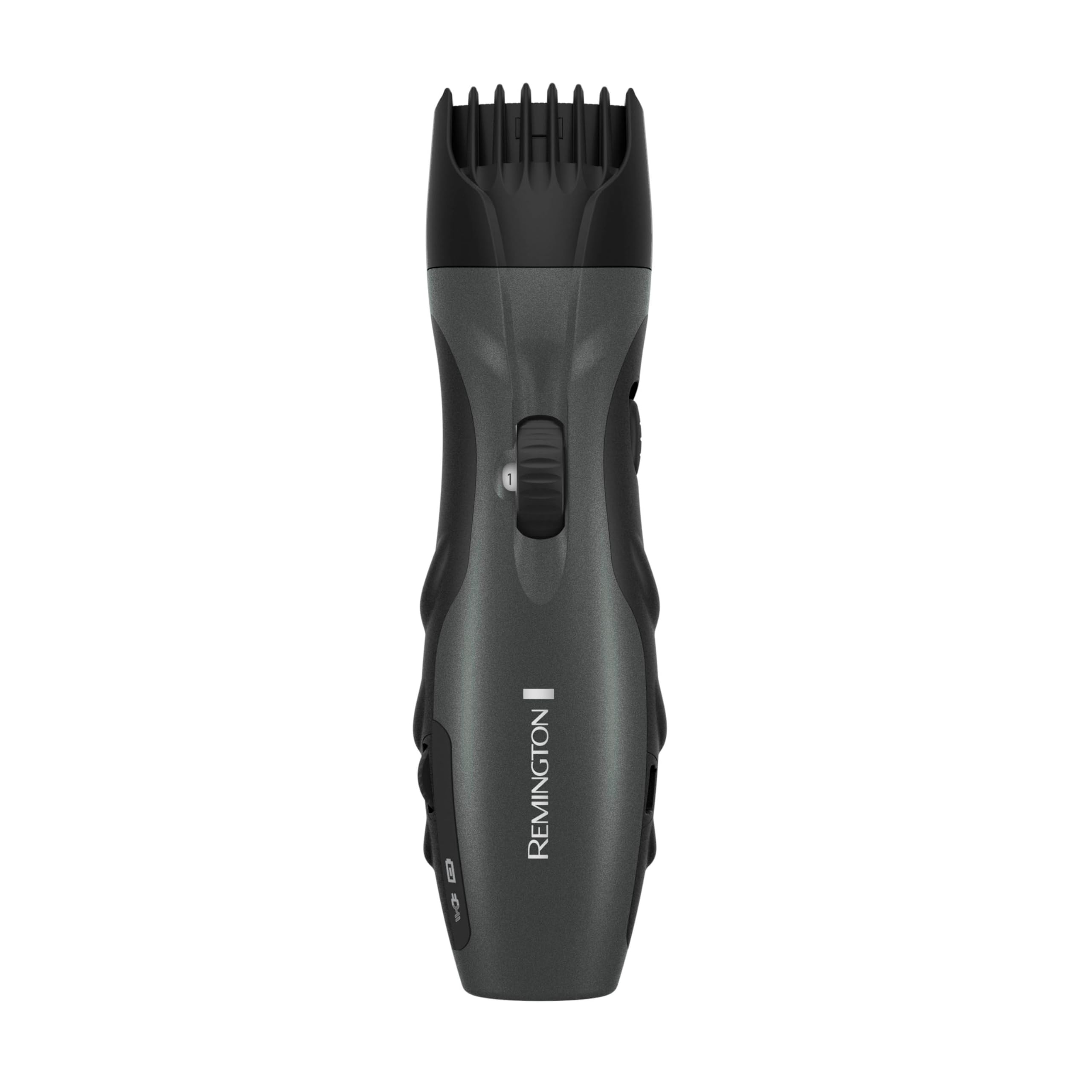 Remington front view trimmer showing ergonomic body and cordless benefit