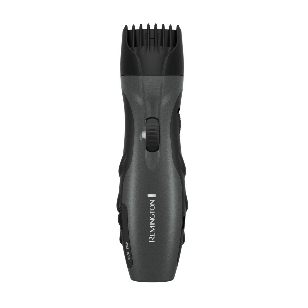 Remington front view trimmer showing ergonomic body and cordless benefit