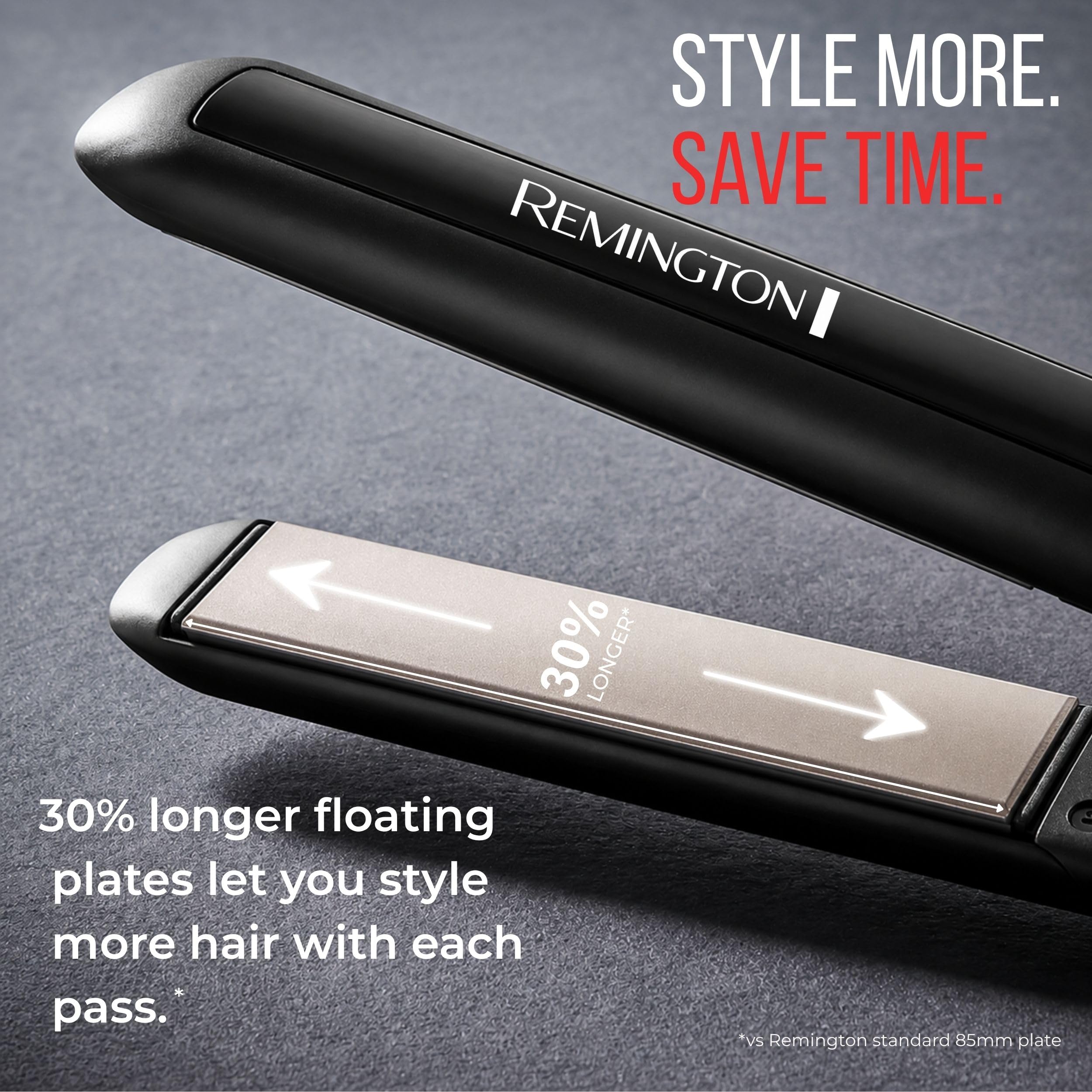 Remington creating curls on short bangs with rounded edges for versatile styling