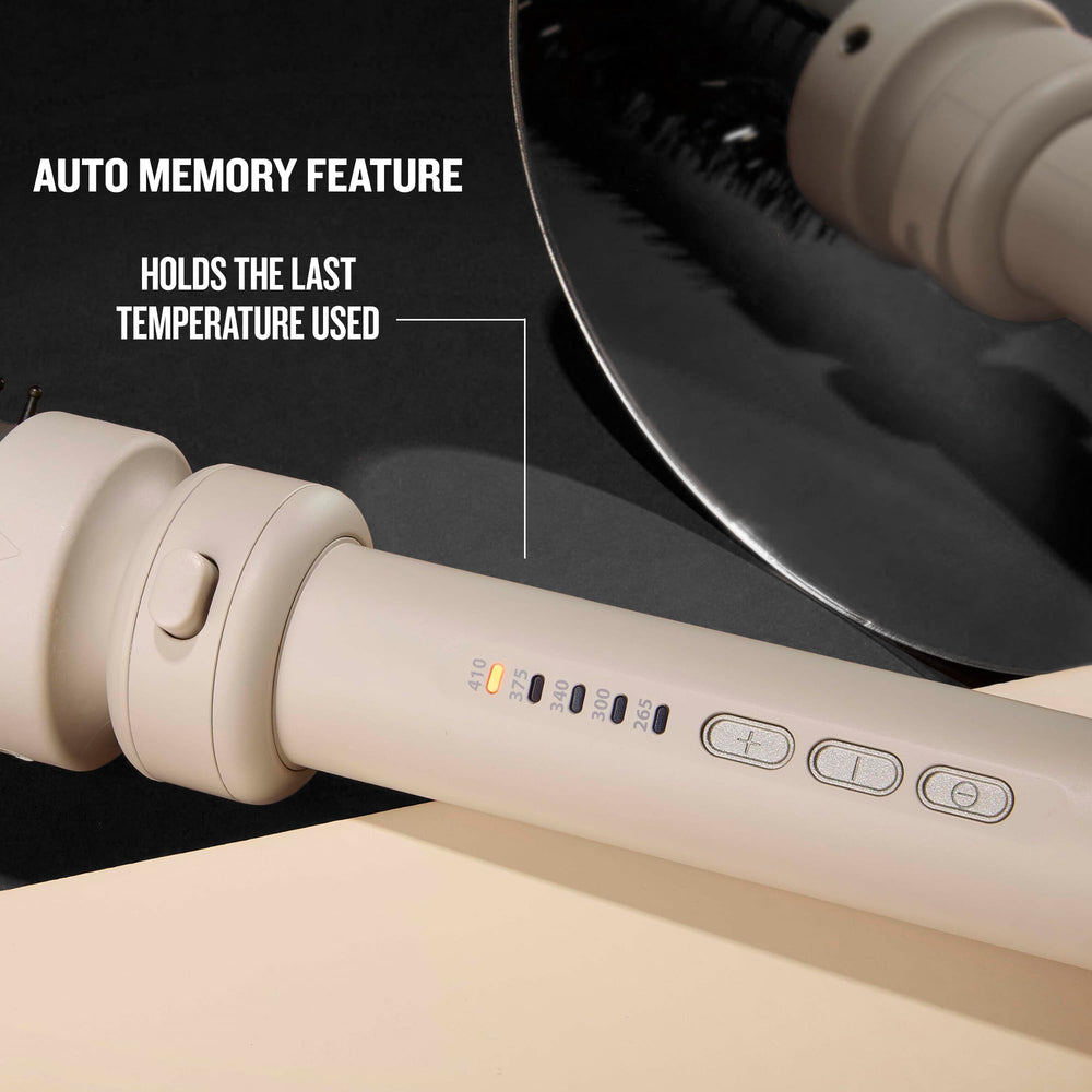 Remington hot air brush attachment in use creating smooth volume and reduced frizz