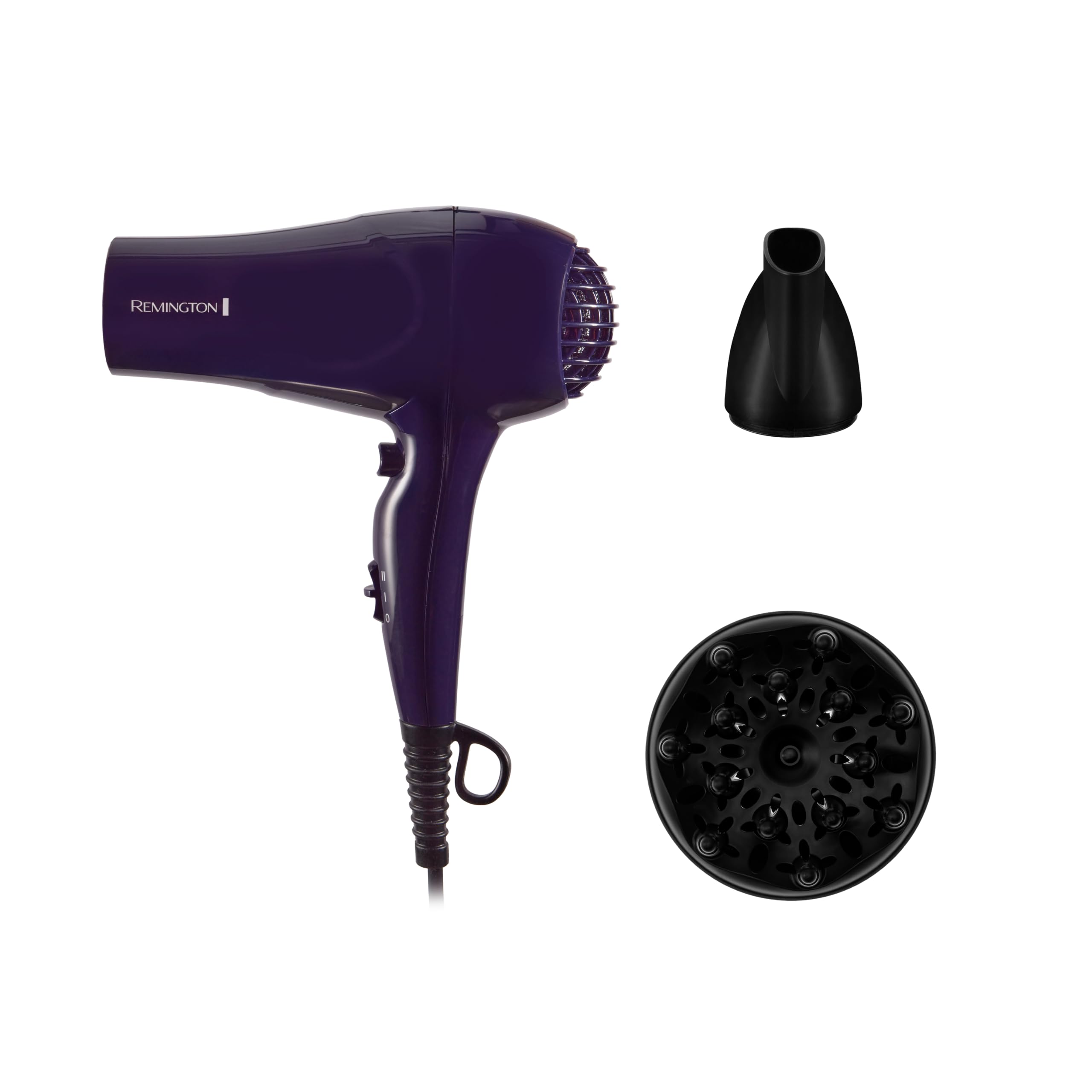 Remington front view showing compact design and 1875W power for fast drying