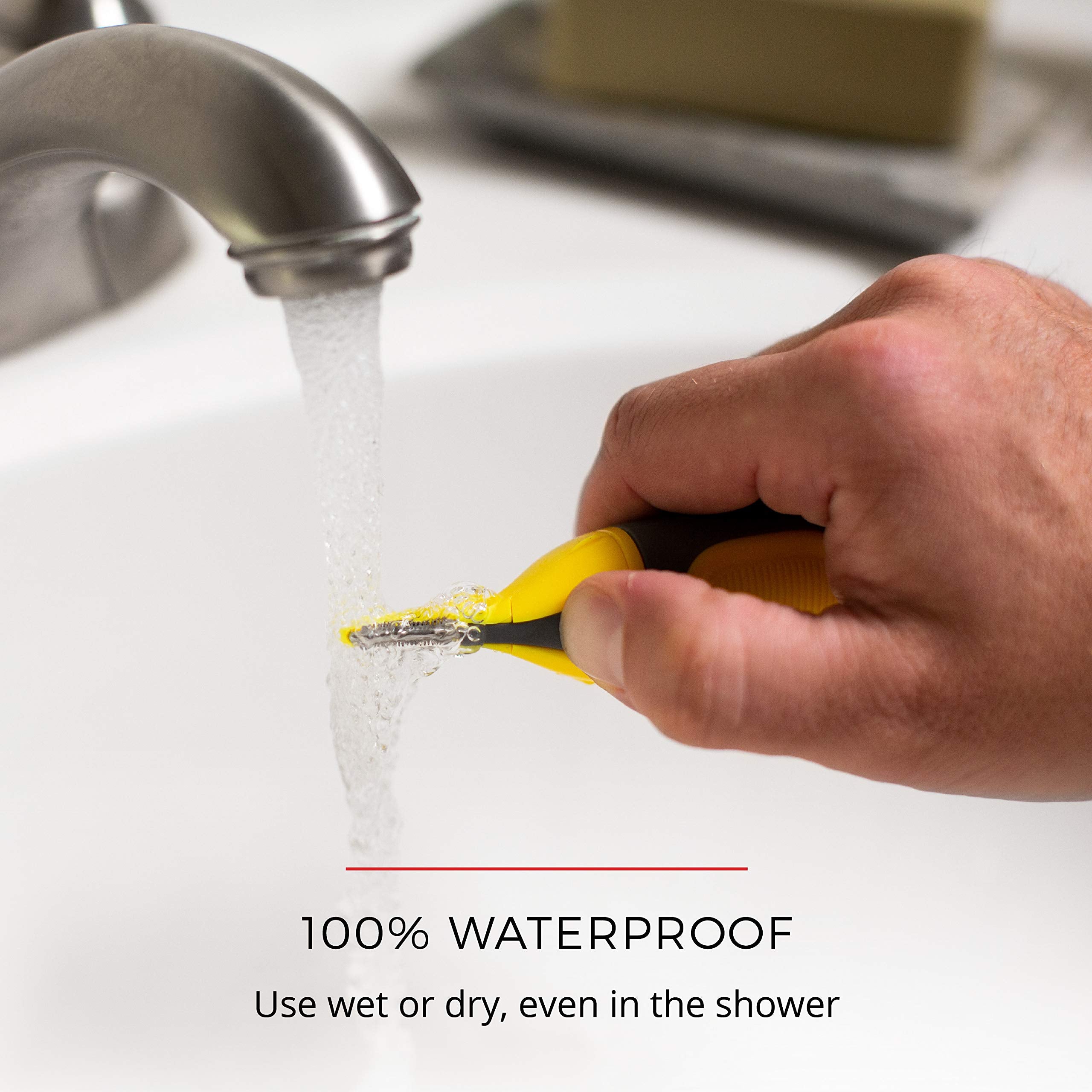 Remington NE3871 in-shower use showing waterproof convenience and wet/dry capability