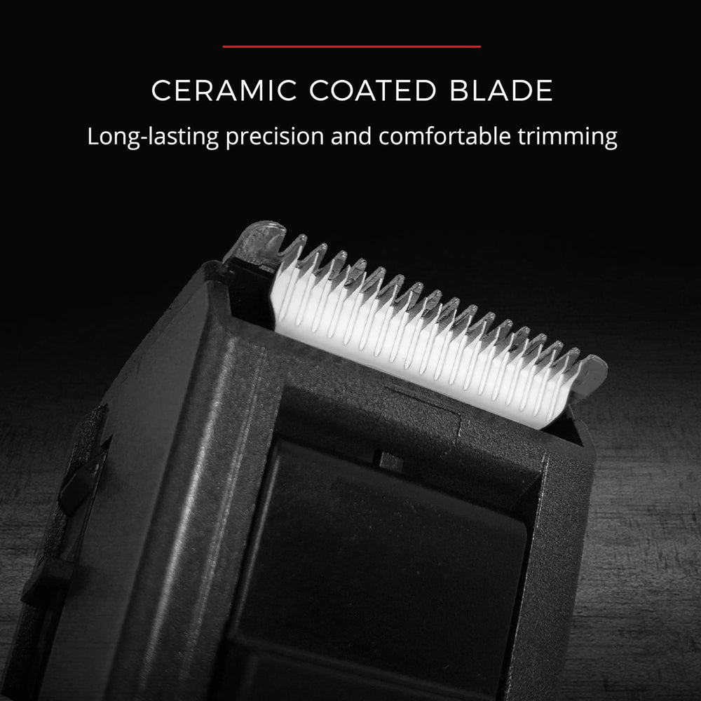 Remington pop-up detail trimmer close-up for precise edging benefit