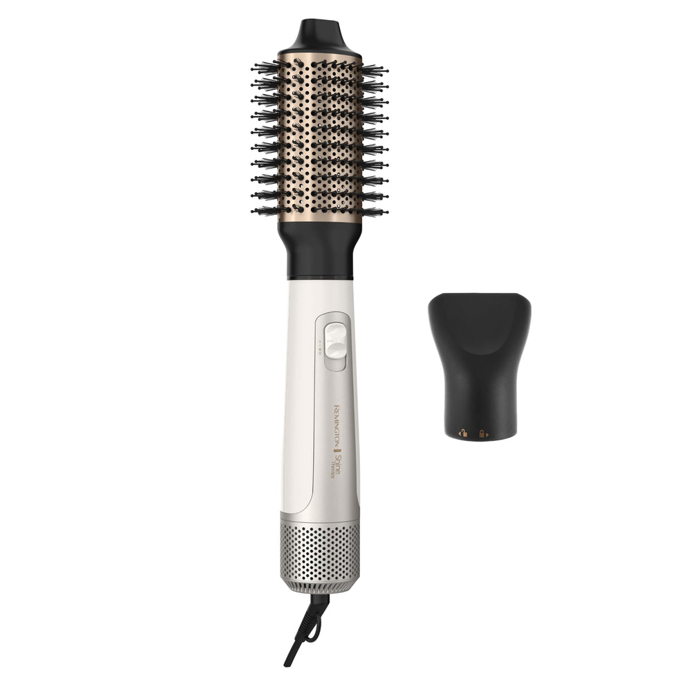 Remington front view of Shine Therapy brush showing design and quick styling benefit