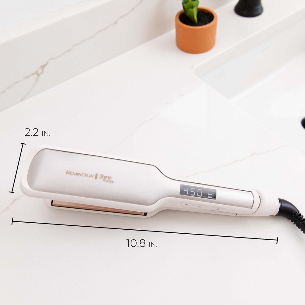 Remington lifestyle bathroom scene showing ready-to-use radiant hair benefit