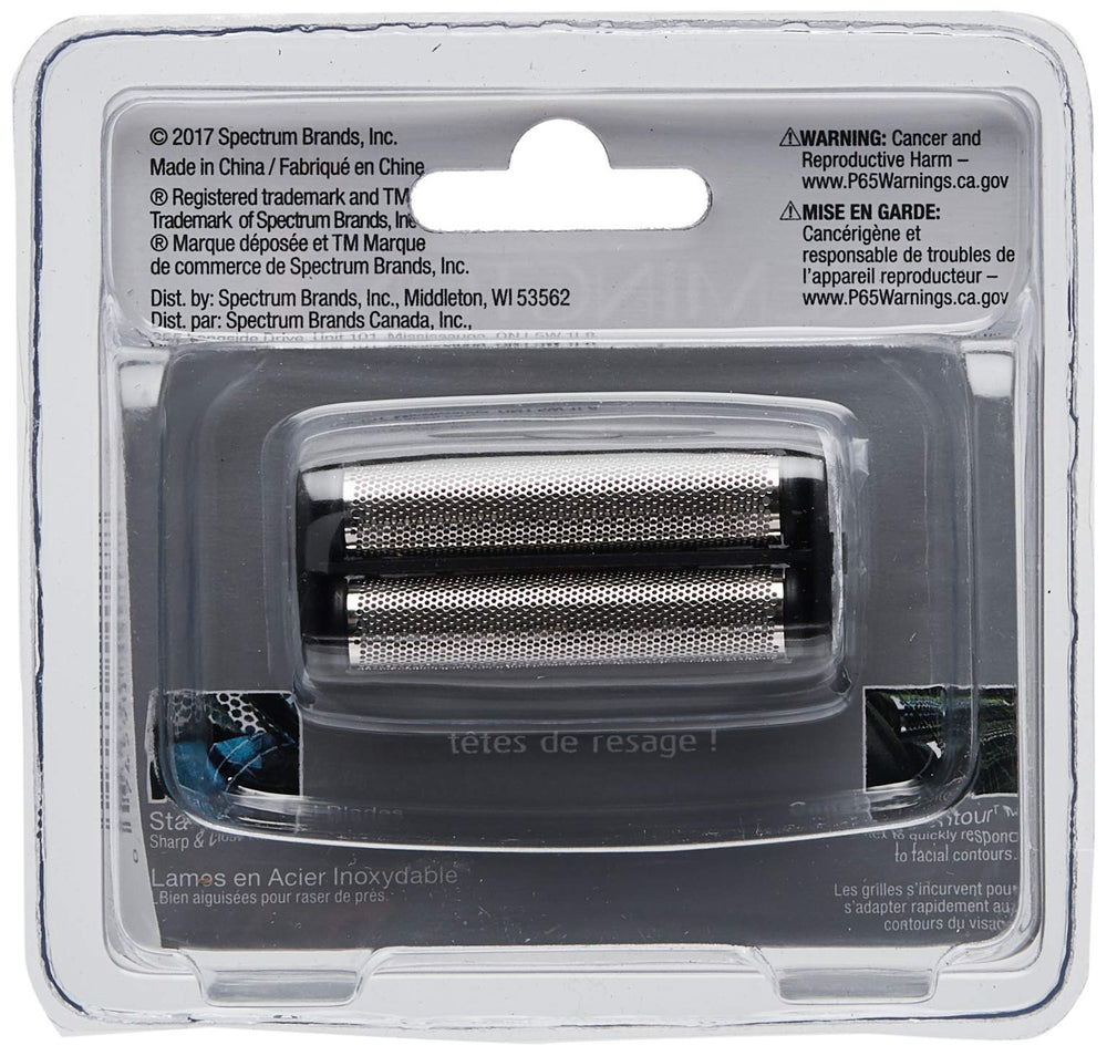 Remington SPF-PF73 foil close-up highlighting stainless steel cutters and flexible foils