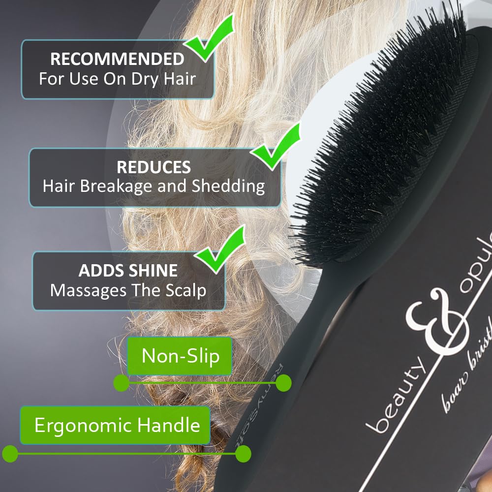 RemySoft brush mixed nylon and boar bristles detail boosting shine and detangling