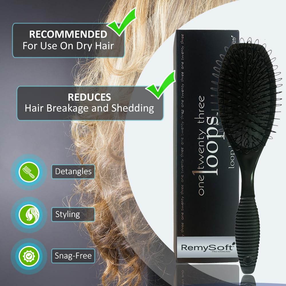 RemySoft loop bristles macro shot demonstrating smooth glide through hair