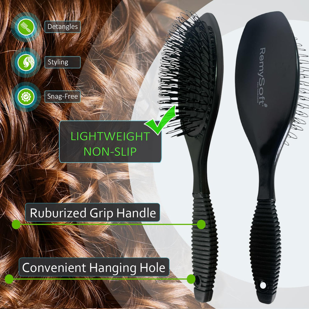 RemySoft easy-grip handle detail for controlled brushing and reduced pulling
