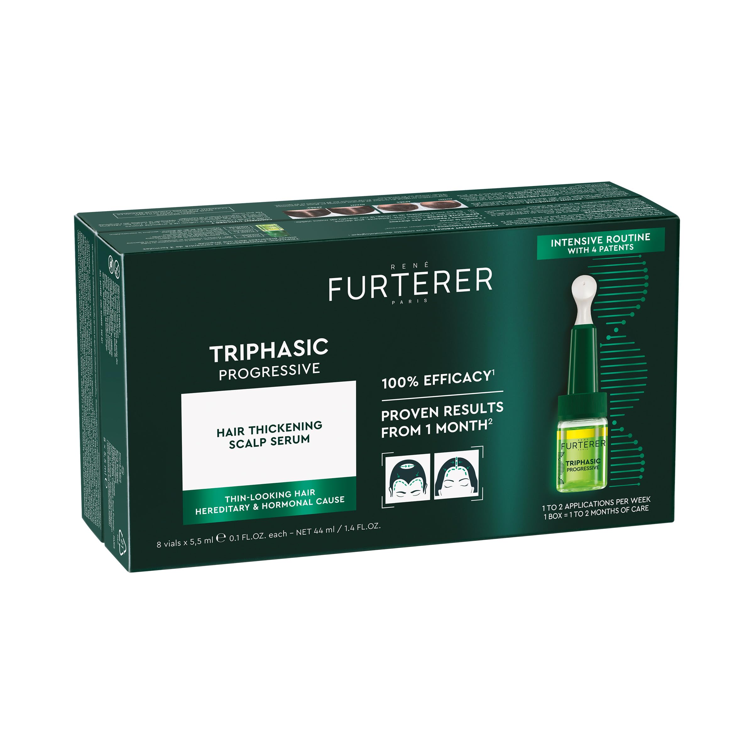 René Furterer front packaging showing 8 ampoules and product benefit