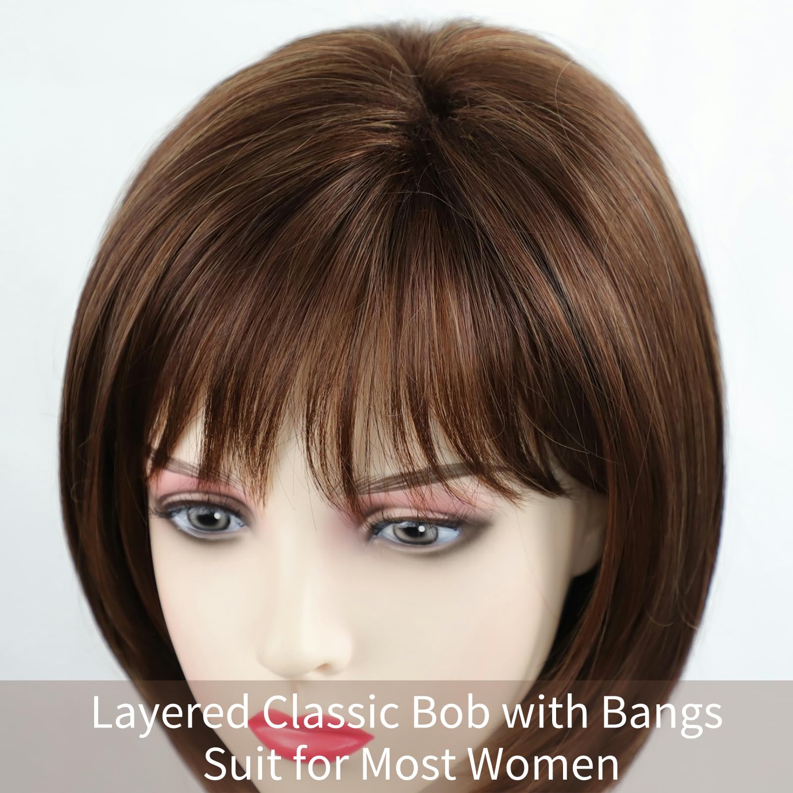 RENERSHOW lifestyle image wearing wig at cafe showing everyday polished look